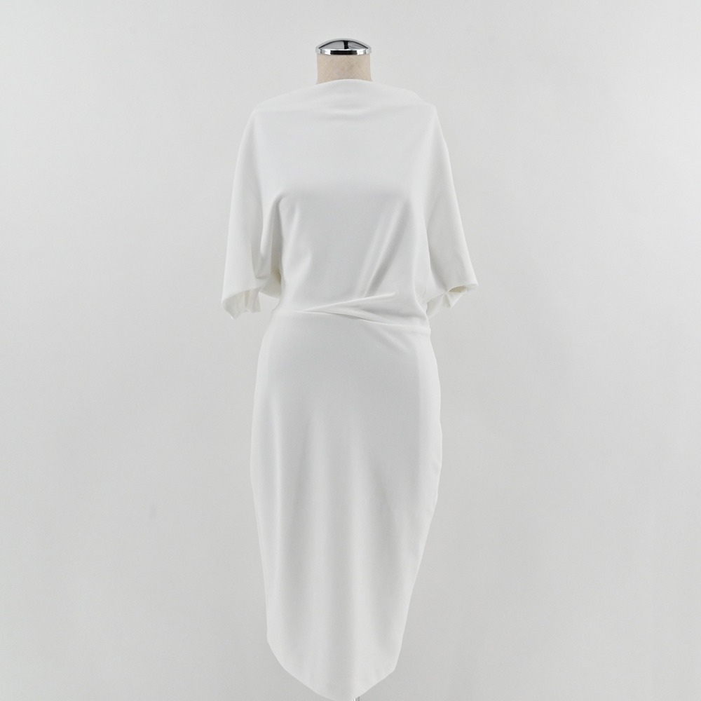 Alexia Admor Olivia Sheath Dress Womens Size M White One Shoulder Minimalist